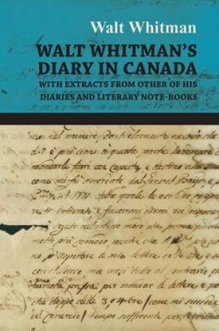 Cover of Walt Whitman's Diary in Canada - With Extracts from other of his Diaries and Literary Note-Books