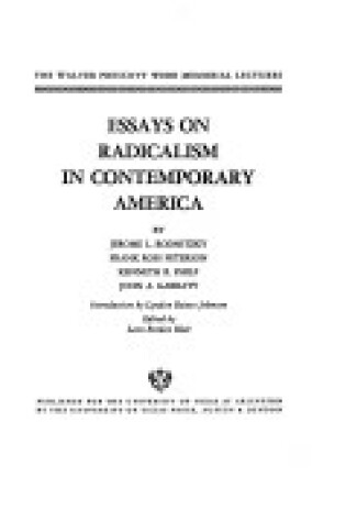 Cover of Essays on Radicalism in Contemporary America