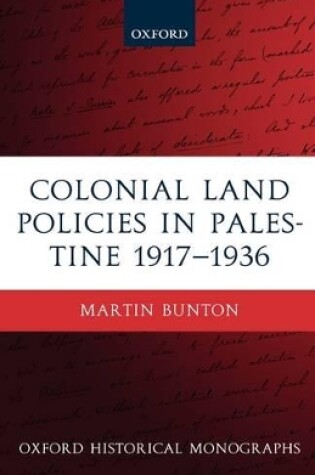 Cover of Colonial Land Policies in Palestine 1917-1936