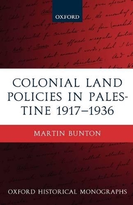 Book cover for Colonial Land Policies in Palestine 1917-1936