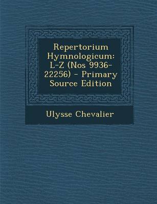 Book cover for Repertorium Hymnologicum