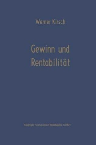 Cover of Gewinn und Rentabilität