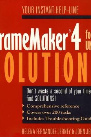 Cover of FrameMaker for UNIX Solutions