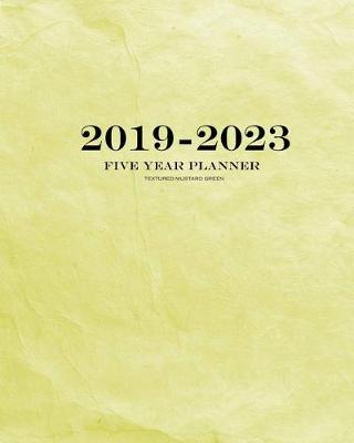 Book cover for 2019-2023 Textured Mustard Green Five Year Planner