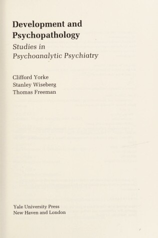 Cover of Development and Psychopathology