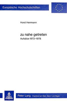 Cover of Zu Nahe Getreten