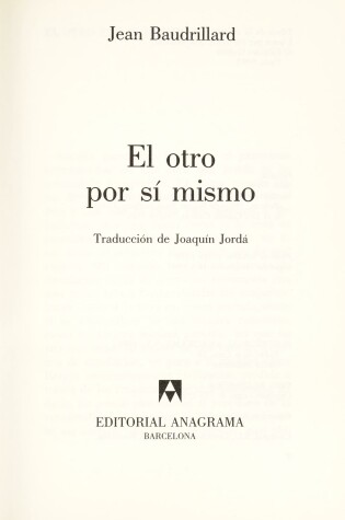 Cover of El Otro Por Si Mismo