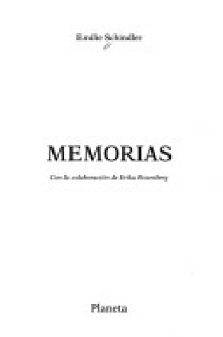 Cover of Memorias