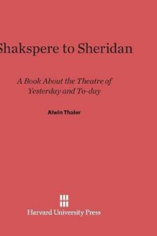 Cover of Shakspere to Sheridan