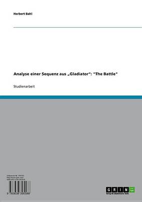 Book cover for Analyse Einer Sequenz Aus 'Gladiator'