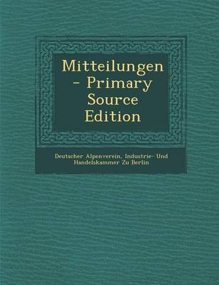 Book cover for Mitteilungen - Primary Source Edition