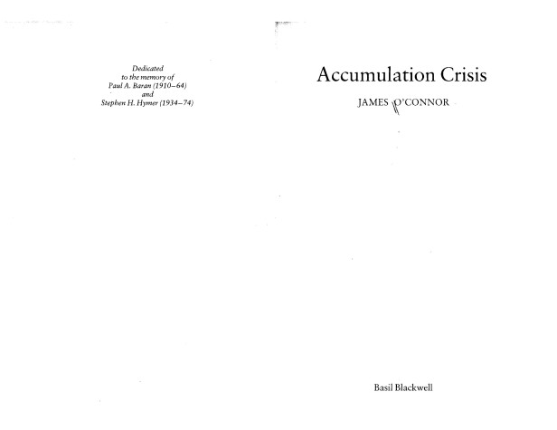 Book cover for Accumulation Crisis