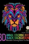 Book cover for Mandala Coloring Book For Adult - 3D Animal Coloring Book Black Background