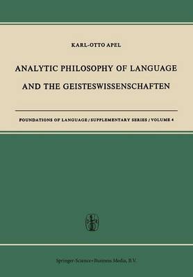 Cover of Analytic Philosophy of Language and the Geisteswissenschaften