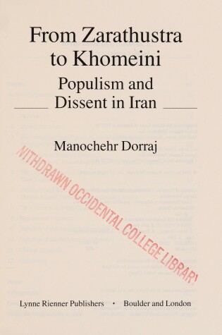 Cover of From Zarathustra to Khomeini