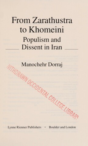 Book cover for From Zarathustra to Khomeini