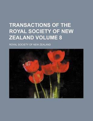 Book cover for Transactions of the Royal Society of New Zealand Volume 8