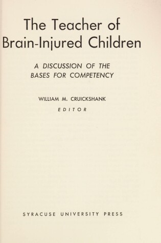 Cover of The Teacher of Brain-Injured Children