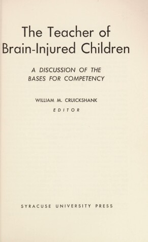 Book cover for The Teacher of Brain-Injured Children