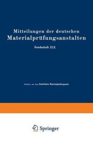 Cover of Mitteilungen der deutschen Materialprüfungsanstalten