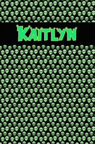 Cover of 120 Page Handwriting Practice Book with Green Alien Cover Kaitlyn