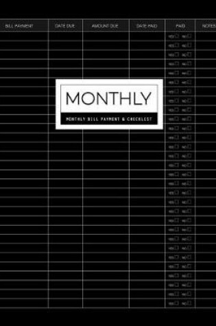 Cover of Monthly Bill Payment & Checklist