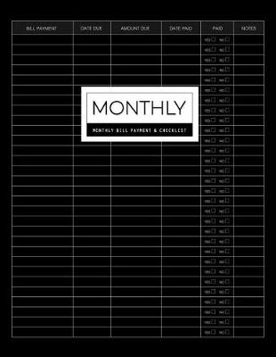 Book cover for Monthly Bill Payment & Checklist