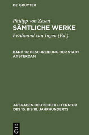 Cover of Beschreibung der Stadt Amsterdam