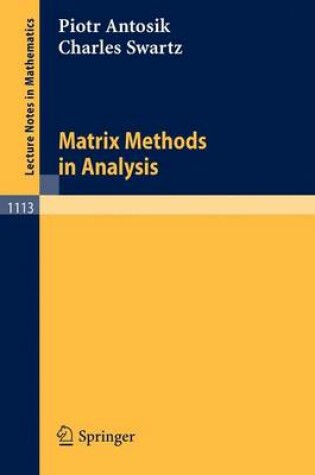 Cover of Matrix Methods in Analysis