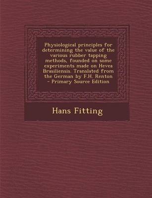 Book cover for Physiological Principles for Determining the Value of the Various Rubber Tapping Methods, Founded on Some Experiments Made on Hevea Brasiliensis. Tran