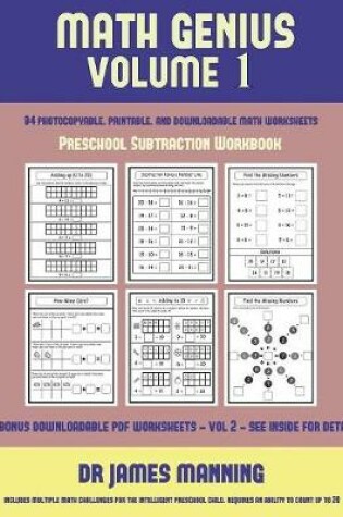 Cover of Preschool Subtraction Workbook (Math Genius Vol 1)
