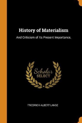 Cover of History of Materialism