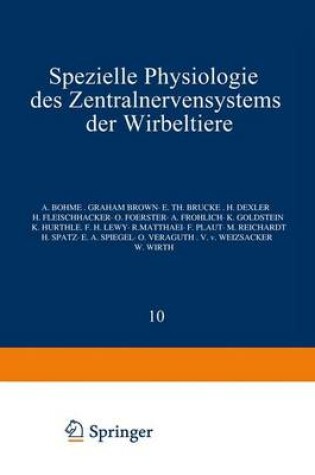 Cover of Spezielle Physiologie des Zentralnervensystems der Wirbeltiere