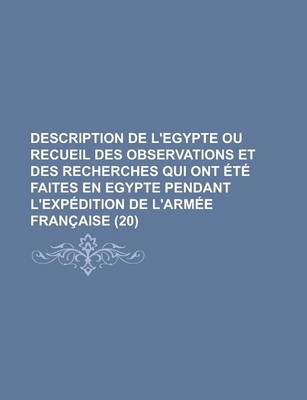 Book cover for Description de L'Egypte Ou Recueil Des Observations Et Des Recherches Qui Ont Ete Faites En Egypte Pendant L'Expedition de L'Armee Francaise (20)