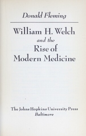 Book cover for William H Welch: Rise Mod Med Pb