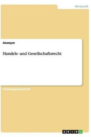 Cover of Handels- und Gesellschaftsrecht