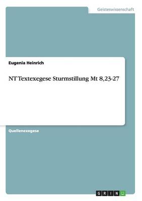 Book cover for NT Textexegese Sturmstillung Mt 8,23-27