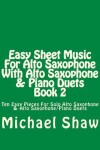 Book cover for Easy Sheet Music For Alto Saxophone With Alto Saxophone & Piano Duets Book 2