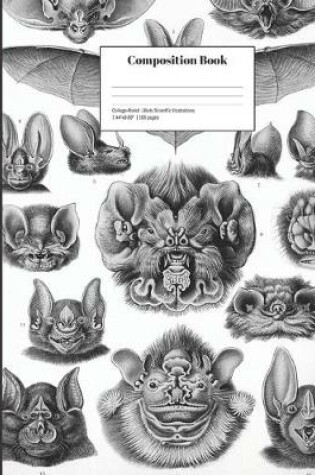 Cover of Composition Book College-Ruled Bats Scientific Illustrations