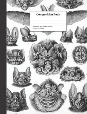 Book cover for Composition Book College-Ruled Bats Scientific Illustrations