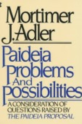 Cover of Paideia Problems and Possibilities