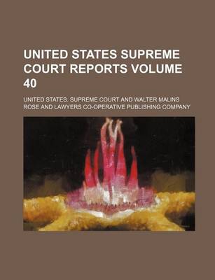 Book cover for United States Supreme Court Reports Volume 40