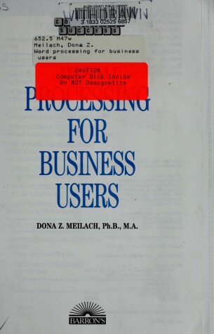 Book cover for Word Processing for Business Users