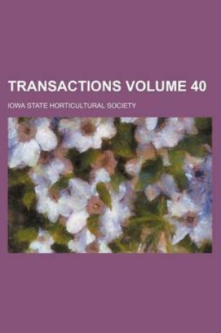 Cover of Transactions Volume 40