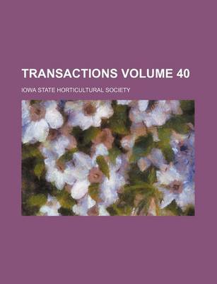 Book cover for Transactions Volume 40