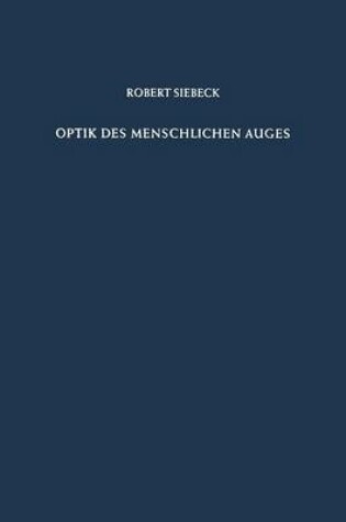 Cover of Optik Des Menschlichen Auges