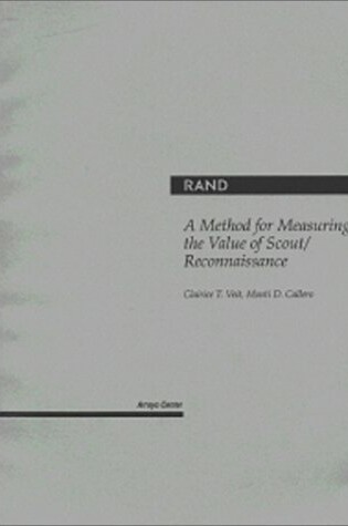 Cover of A Method for Measuring the Value of Scout/reconnaissance