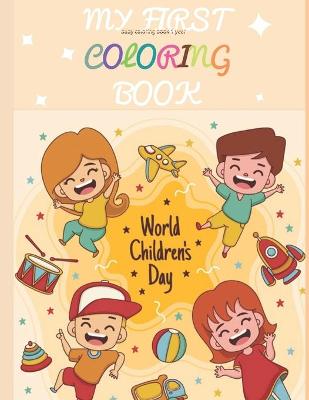 Book cover for baby coloring book 1 year