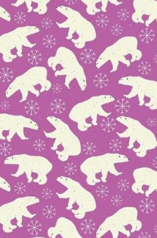 Cover of Journal Notebook Bears in Snow Winter Pattern - Pink