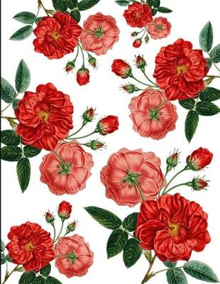 Book cover for Vintage Red Roses White Journal Notebook 8.5 X 11 (150 Pages)